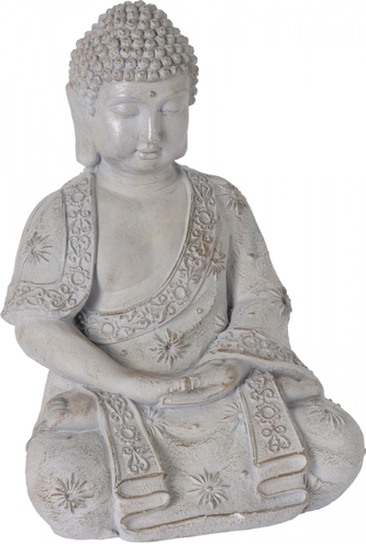 Buddha sedící 42 cm champagne
