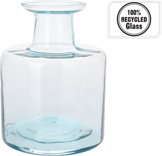 Skleněná váza z recyklovaného skla 21x15 cm