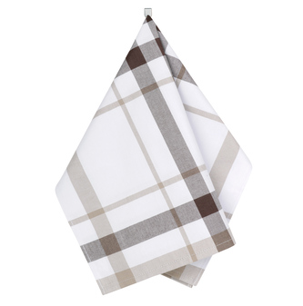 Kuchyňská utěrka 1 ks - Kostka hnědá, béžová - 50x70 cm