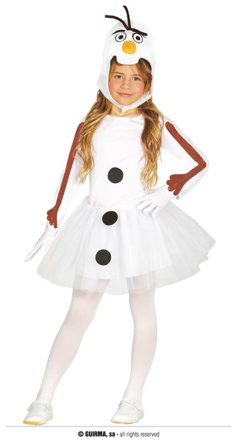 Dívčí šaty sněhulák Olaf kostým 7-9 let