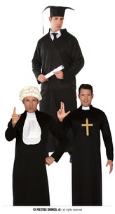 Student/kněz/soudce kostým pro dospělé M 48/50