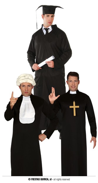 Student/kněz/soudce kostým pro dospělé M 48/50