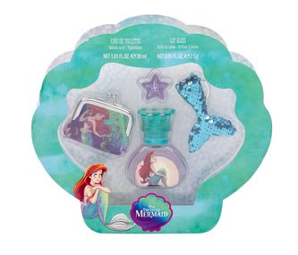 Disney Princess The Little Mermaid toaletní voda 30 ml + lesk na rty 2,5 g + peněženka + klíčenka