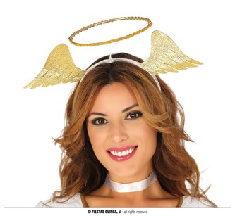 Čelenka anděl se svatozáří zlatá