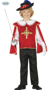 Dětský kostým mušketýr červený 5-6 let