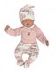 Z&Z 3-dílná soupravička body, polodupačky a čepička Květinka  - starorůžová; 56 (1-2m)