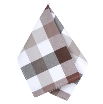 Kuchyňská utěrka 1 ks - Káro béžová, bílá - 50x70 cm