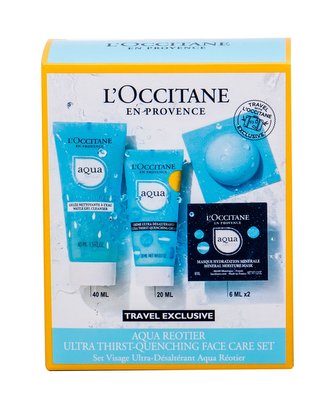 L´Occitane Aqua Réotier denní pleťová péče 20 ml + čisticí gel 40 ml + pleťová maska 2 x 6 ml