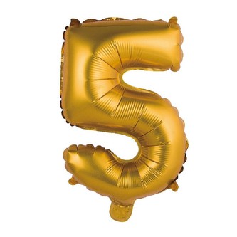 Nafukovací balonek číslice '5' zlatá, 35 cm