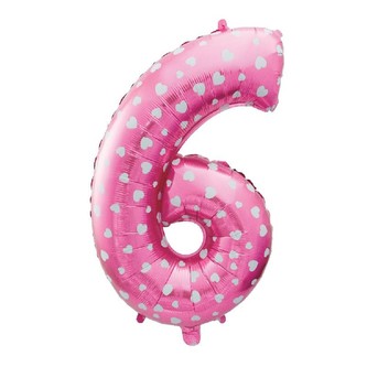 Nafukovací číslice '6' růžová 61 cm