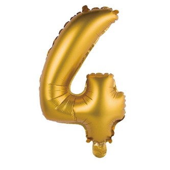 Nafukovací balonek číslice '4' zlatá, 35 cm