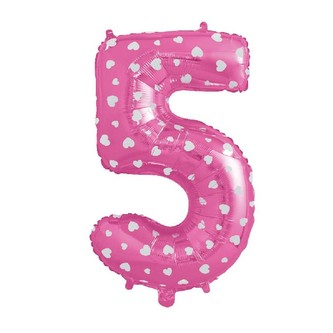 Nafukovací číslice '5' růžová 61 cm