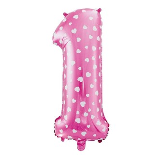 Nafukovací číslice '1' růžová 61 cm
