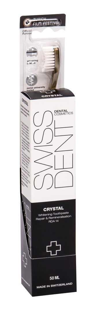 Swissdent Crystal bělicí zubní krém 50 ml + zubní kartáček Profi Whitening Soft 1 ks Gold
