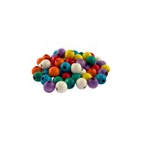 Korálky kulaté 15 mm, 60 ks barevné, dřevěné