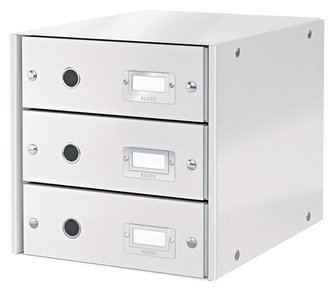 Zásuvkový box "Click&Store", bílá, 3 zásuvky, LEITZ