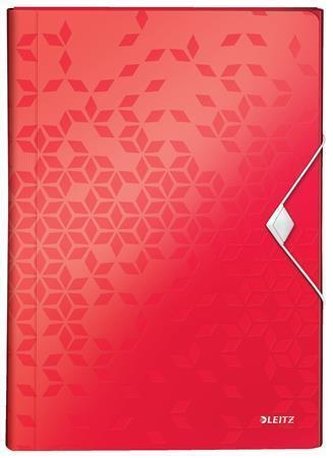 Aktovka na dokumenty "Wow", červená, A4, PP, 6 částí, LEITZ 45890026