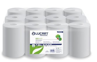 Ručníky "Eco", bílé, papírové, role, 1 vrstvé, LUCART