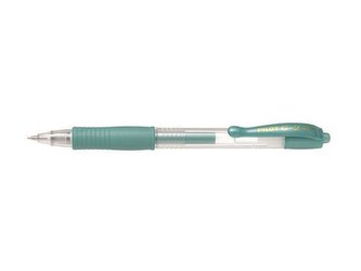 Gelové pero "G-2 Metallic", zelená, 0,32 mm, stiskací mechanismus, PILOT