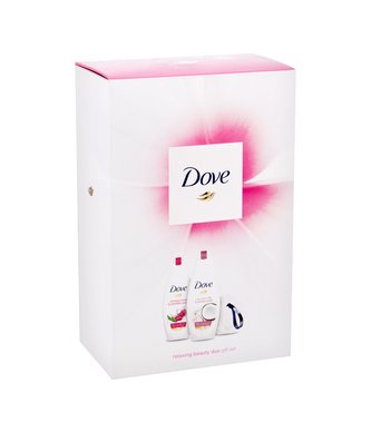 Dove Go Fresh sprchový gel Pomegranate & Lemon Verbena 225 ml + sprchový gel Coconut Milk & Jasmine Petals 225 ml + mycí houba