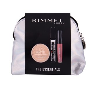 Rimmel London Extra Super Lash řasenka Extra Super Lash 8 ml + pudr Stay Matte 14 g 001 Transparent + rtěnka Stay Matte 5,5 ml 110 Blush + kosmetická taštička