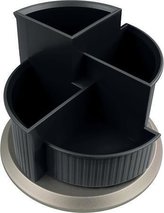 Stojánek na psací potřeby, černo-stříbrný, otočný, HELIT H6220599