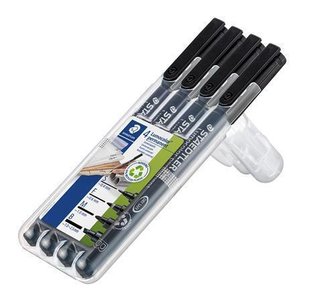 Permanentní popisovače "Lumocolor® 31", 4 různé šířky čar, černá, STAEDTLER 31-9WP4GS