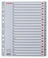 Barevné rejstříky, šedá, A4 Maxi, plast, A-Z, ESSELTE