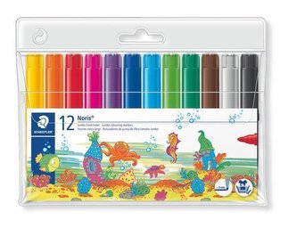 Fixy "Noris Club", 12 barev, 3 mm, jumbo, STAEDTLER