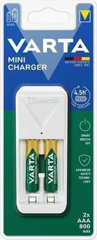 Nabíječka baterií "Mini", AA/AAA, 2 x 800 mAh AAA, VARTA