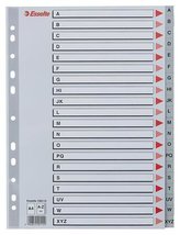 Rejstříky, šedá, A4, plast, A-Z, ESSELTE