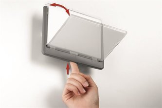Informační tabulka "CLICK SIGN", šedá, 148,5 x 210 mm, DURABLE 486637