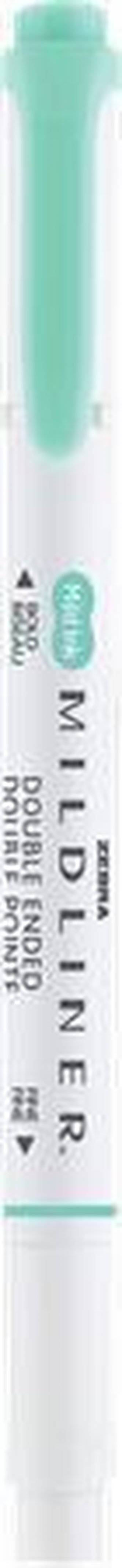 Oboustranný zvýrazňovač "Mildliner Fluorescent", tyrkysová, 1,4 - 4 mm, ZEBRA 78220