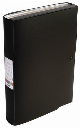 Aktovka s přihrádkami "Rainbow Class", černá, 12 částí, 2 kapsy, PP, VIQUEL