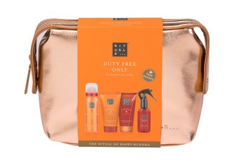 Rituals The Ritual Of Happy Buddha sprchová pěna 50 ml + tělový krém 70 ml + sprchový peeling 70 ml + interiérový sprej 50 ml + kosmetická taštička
