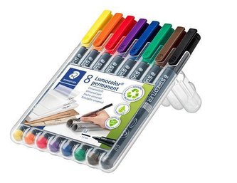 Permanentní popisovače  "Lumocolor 317 M", sada 8 barev, 0,8-1 mm, STAEDTLER