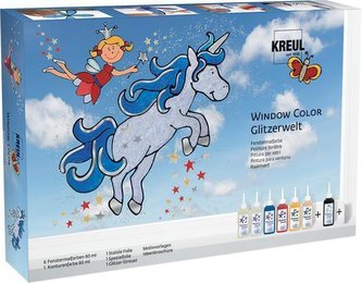Sada barev na sklo Window Color třpytivá fantazie "Glitter Fantasy", Hobby Line, KREUL