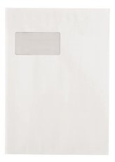 Obálka, TC4, samolepicí, s krycí páskou, 324 x 229 mm, s okénkem vlevo, VICTORIA