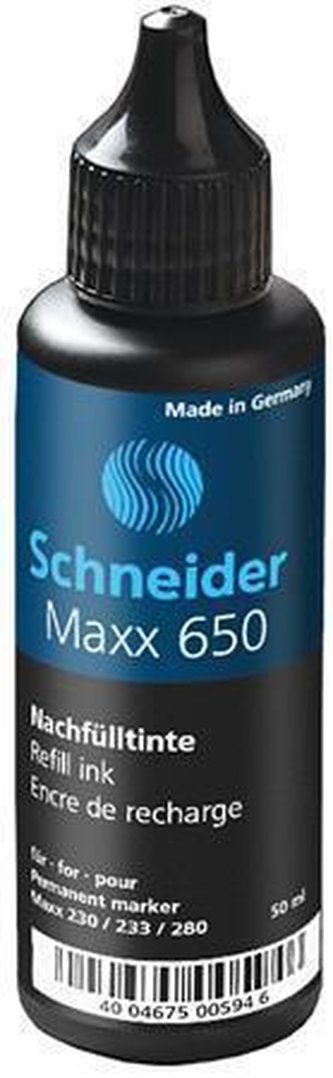 Náplň do permanentního popisovače "650", černá, 50 ml, pro 230, 233, 280,  SCHNEIDER