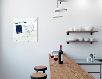 Magnetická skleněná tabule "Artverum®", perokresba, 48 x 48 x 1,5 cm, SIGEL GL295