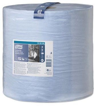 Víceúčelová papírová utěrka "Heavy-Duty", modrá, role, W1 system, TORK