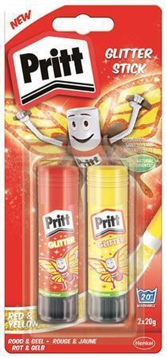 Lepicí tyčinka "Pritt", se třpytkami, 2x20 g, HENKEL