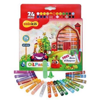 Olejové křídy "Colokit", 24 barev, FLEXOFFICE