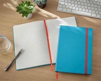 Poznámkový sešit "Cosy Soft Touch", matně modrá, čtverečkovaný, B5, 80 listů, tvrdé desky, LEITZ