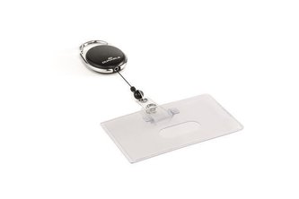 Držák jmenovek "Style", černá, výsuvný, patent, držák na 1 kartu, DURABLE 890701