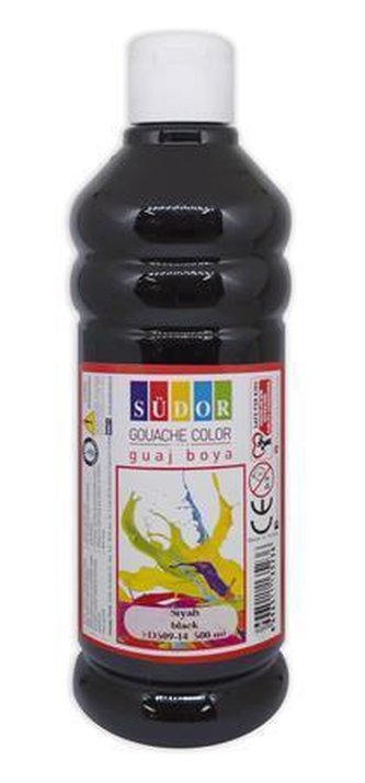 Temperová barva, černá, 500ml, Südor