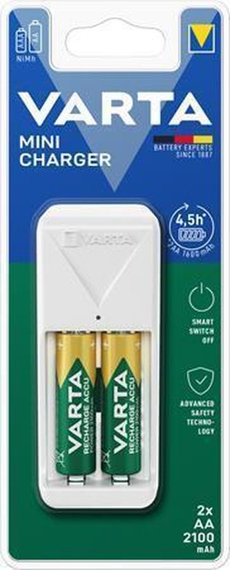 Nabíječka baterií "Mini", AA/AAA, 2 x 2100 mAh AA, VARTA