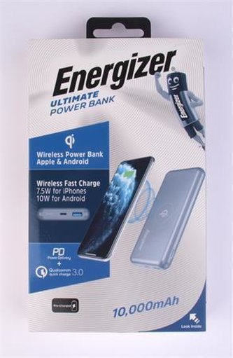 Power banka "Ultimate", bezdrátové Qi nabíjení, 10000 mAh, 10W, ENERGIZER QE10007PQ