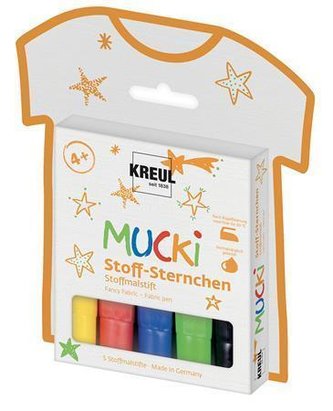 Fixy na textil "MUCKI HVĚZDY", 5 barev, KREUL