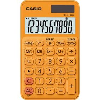 Kalkulačka kapesní, 10 místný displej, CASIO "SL 310", oranžová